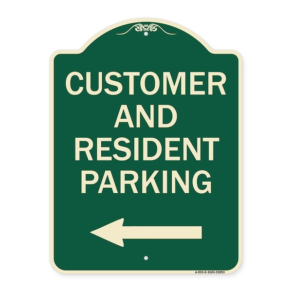 Reserved Parking Customer and Visitor Parking Heavy-Gauge Aluminum Sign, 24" x 18", G-1824-23053